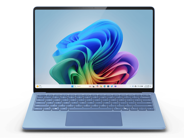 Microsoft Surface Laptop 7 — front view, platinum finish