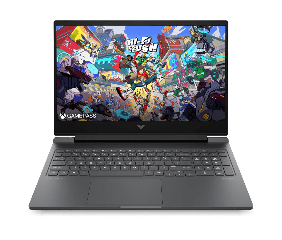 hp victus 16 ryzen 7 rtx 4070 noir ombre face avant