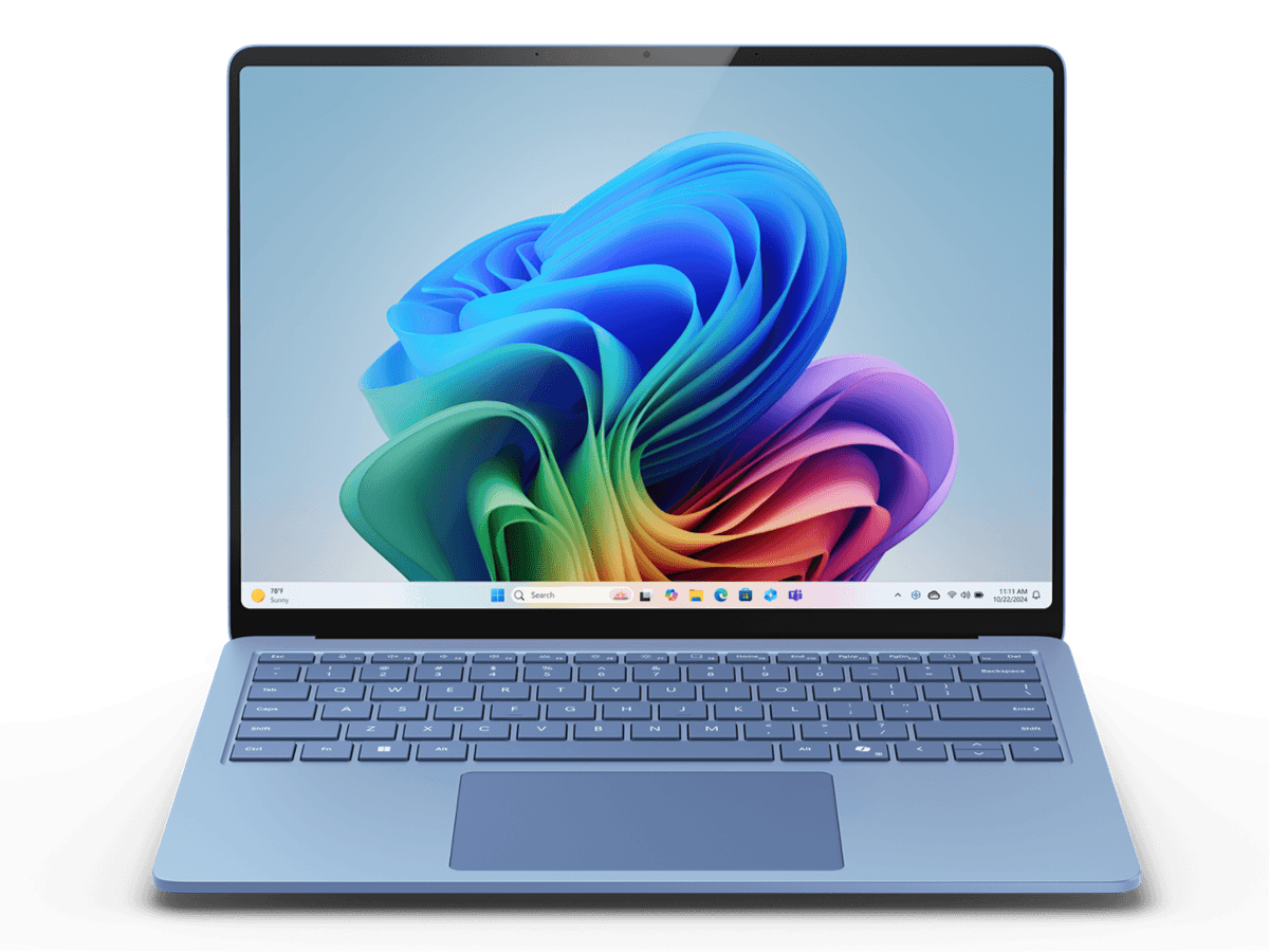 Microsoft Surface Laptop 7 — front view, platinum finish
